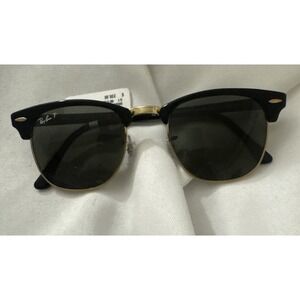 RAY BAN Clubmaster RB3016 901 58 Black Square Unisex Polarized 51 mm Sunglasses